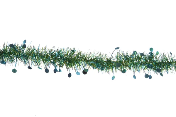 Green christmas tinsel border — Stock Photo, Image