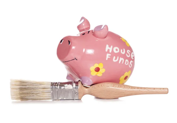 DIY huis fondsen piggy bank — Stockfoto