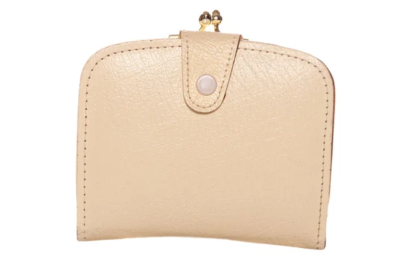 Vintage cream leather purse — Stock Photo, Image