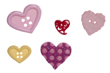 Altı gümüş parlak düğmeler