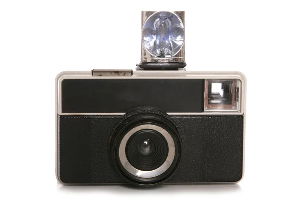 Vintage camera with flash — Stock Photo, Image