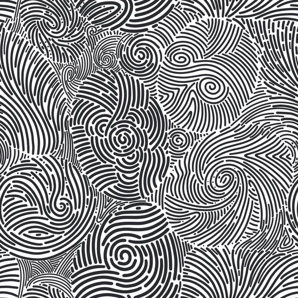 Abstrakt Sömlöst Mönster Vektorskeden Textur Nudlar Och Spaghetti Identifiering Fingeravtryck Royaltyfria illustrationer