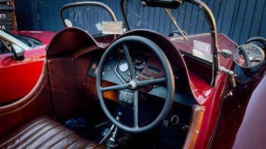 Old school red car in Goring, Berkshire UK