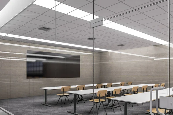 Illustration Planche Horizontale Maquette Dans Une Salle Classe Moderne Intérieur — Photo