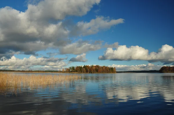 Pequena ilha no lago — Fotografia de Stock