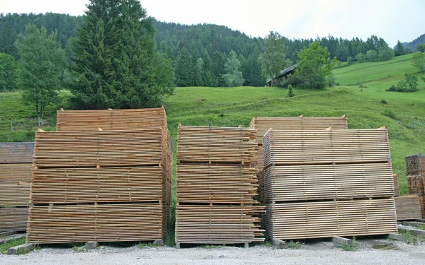 Pile of lumber cut into boards — Stock Photo, Image