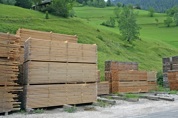 Pile of lumber cut into boards — Stock Photo, Image