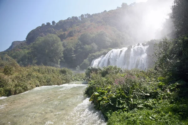 Fabulous Marmore Falls in the province of Terni — Stock Photo, Image