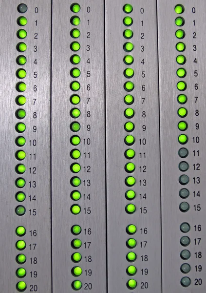 Micro led señal de alarma en un panel sinóptico — Foto de Stock