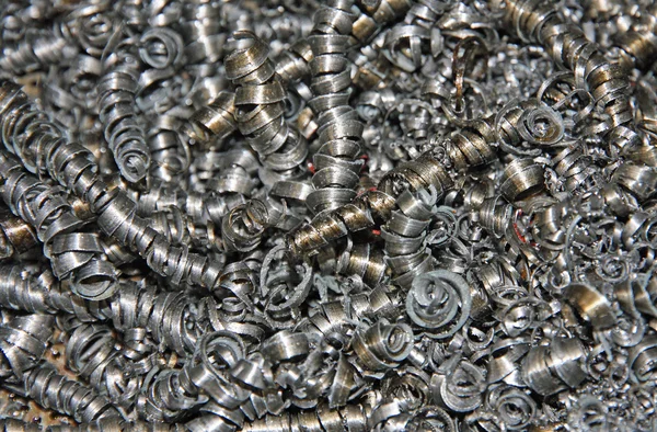 Iron swarf after machining of some pieces of iron — Stock Photo, Image