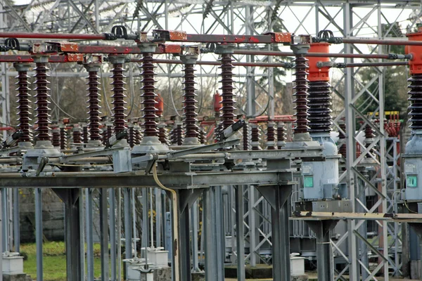 Substation with big switches and breakers — Stock Photo, Image