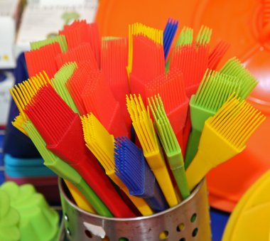 fırçalar ile plastik ve silikon kek süslemeleri kıllar ve
