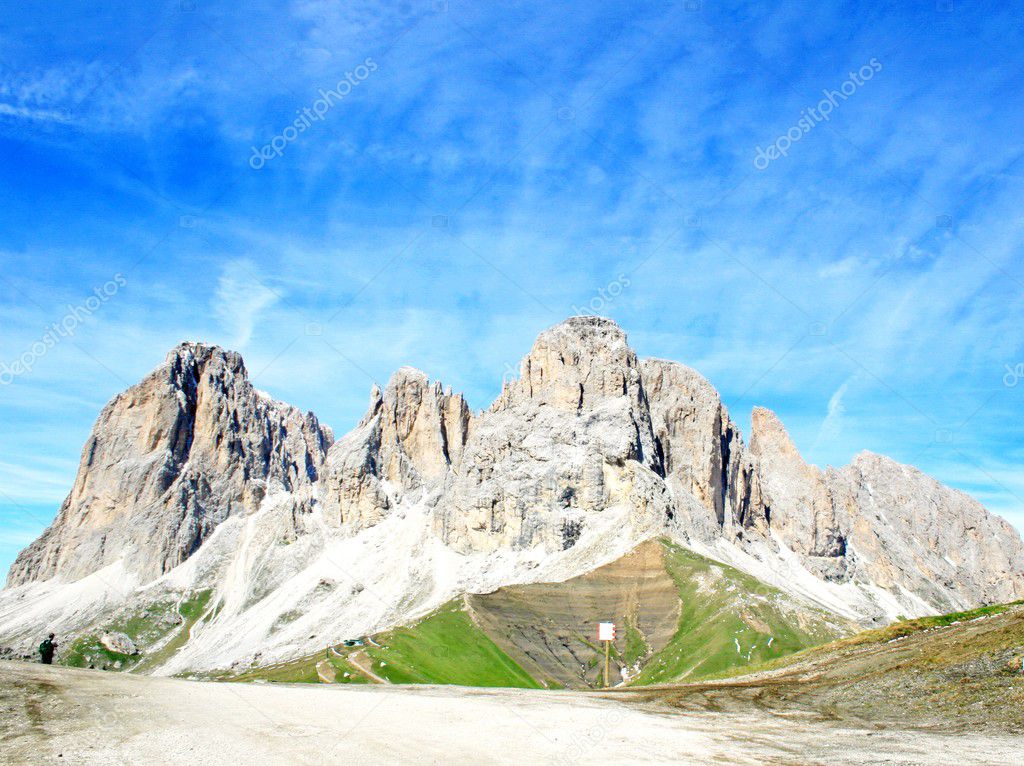 Sasso lungo mountain landscape of the Dolomites