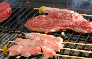 f et ve sığır filetosu Bahçe Barbekü Izgara