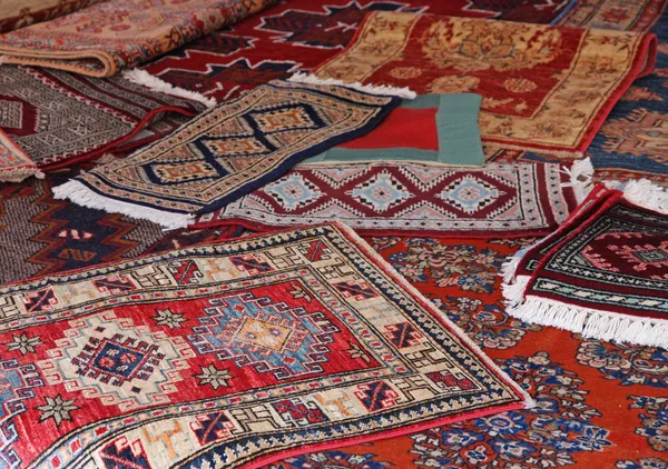 Textures and background of ancient handmade carpets — Stock Photo, Image