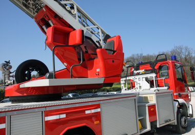 cabin with a command console fire trucks to manoeuvre the automa clipart
