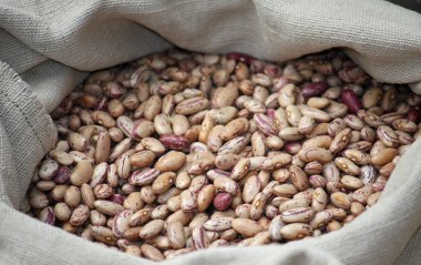 kurutulmuş sebze pazarı Satılık jüt çuval içinde fasulye