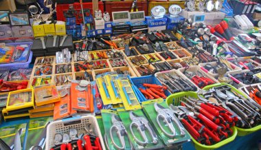 many useful tools for sale in hardware store clipart