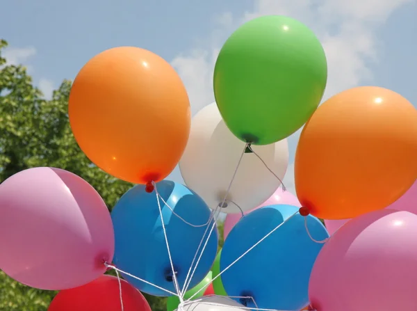 Balloons during a party for kids on a sunny day — Stock Photo, Image