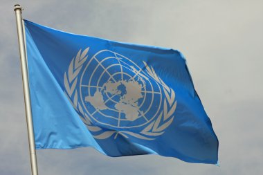 blauwe vlag van de Verenigde Naties VN-organisatie
