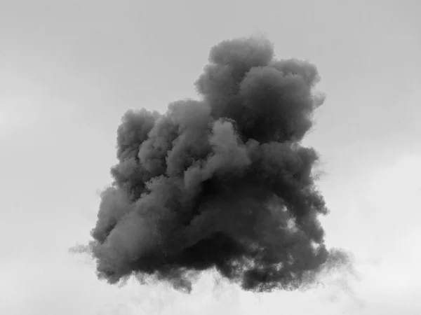 Dangerous and dramatic black cloud after an explosion in the sky — Stock Photo, Image