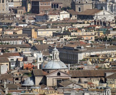 roofs of palaces, churches and houses in the center of Rome