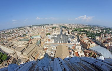 Yukarıdan ch kubbe Roma şehrinin panoramik manzaralı