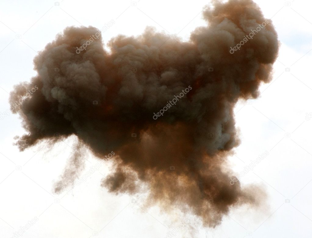 toxic cloud in the sky after the explosion of a products factory