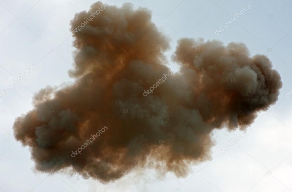 toxic cloud after the explosion of a chemical products factory