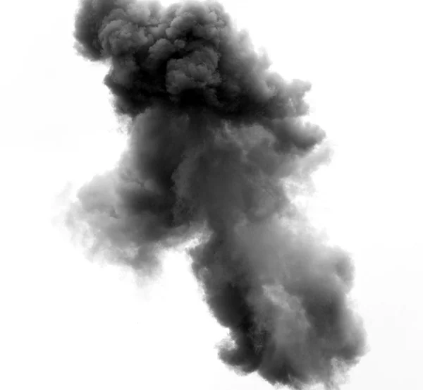 Black cloud caused by an explosion of a bomb in the sky — Stock Photo, Image