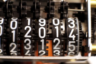 counter with the year 2014 in the meter clipart