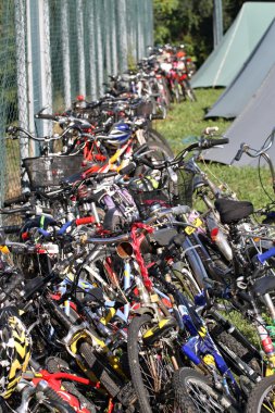 tekerlekler, lastikler, gidon, Bisiklet pedalları cyc toplantısı sırasında