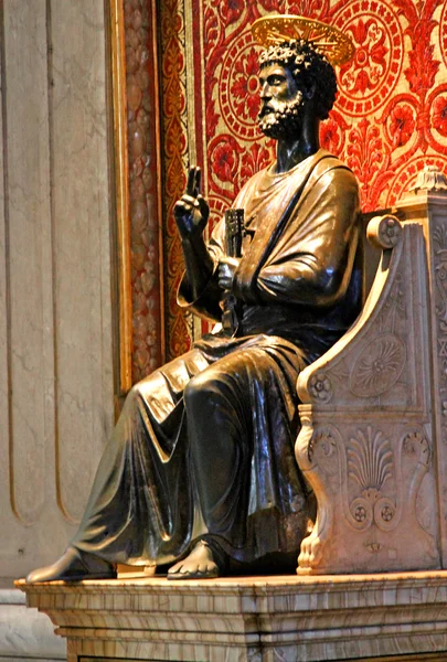 Statue of St. Peter in the Basilica in Vatican City Stock Picture