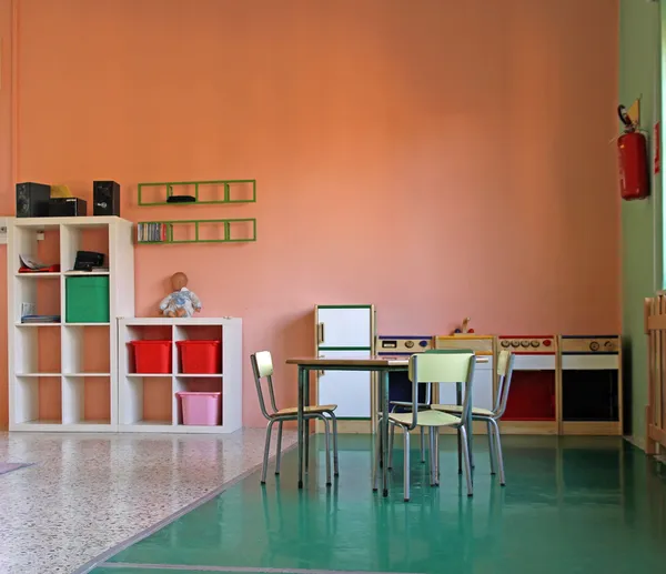 Game corner with a small kitchen toy — Stock Photo, Image