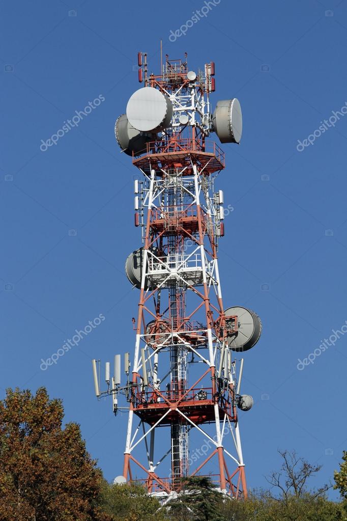 Repeaters antennas for mobile communication Stock Photo by