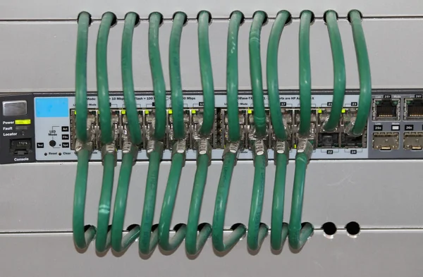 Ethernet-Kabel zum Anschluss Ihres Computers an das Firmennetz — Stockfoto