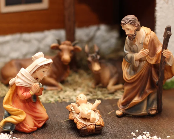 Nativity scene with Jesus, Joseph and Mary 6 — Zdjęcie stockowe