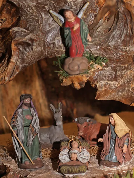 Presepe classico con Gesù, Giuseppe e Maria 4 — Foto Stock