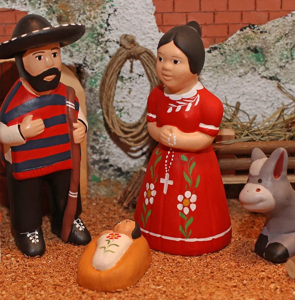 メキシコのバージョン 3 では神聖な家族の飼い葉桶 — ストック写真