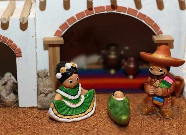 Ясли со Святым Семейством в мексиканской версии 2 — стоковое фото