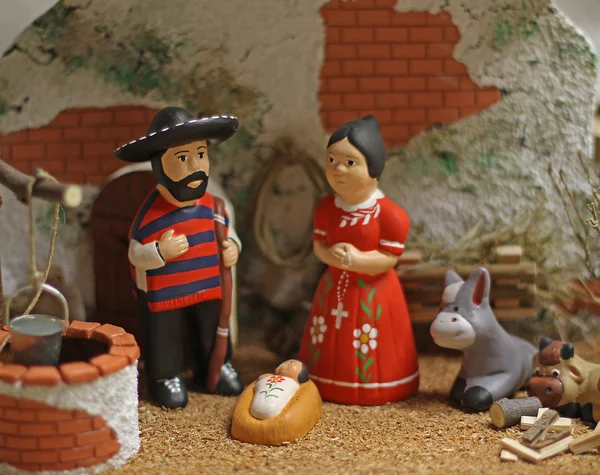 Nativity scene with Holy Family in Mexican version 4 — Stock Photo, Image