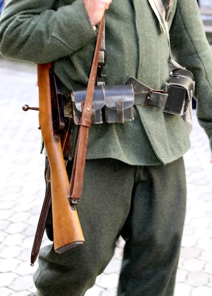 Soldats de la Première Guerre mondiale avec leurs fusils — Photo