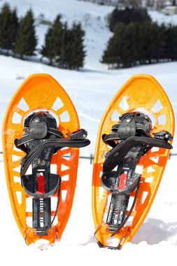 yüksek dağ yumuşak karda yürümek için kar ayakkabıları