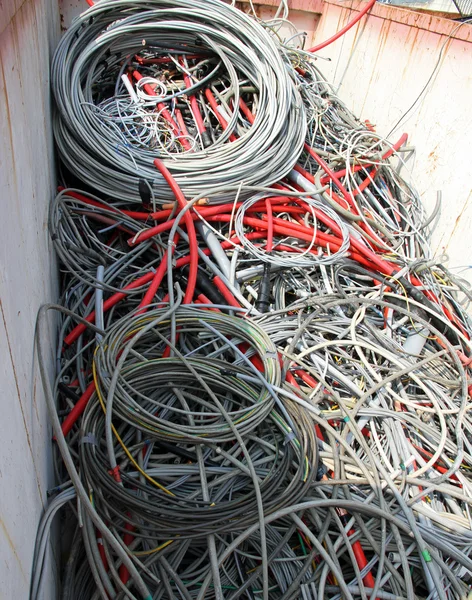 Electrical cables in a special waste landfill 1 — Stock Photo, Image