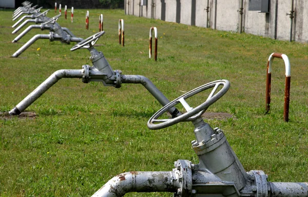 Запорные клапаны для закрытия Центрального газового завода — стоковое фото