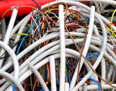 soket ve yalıtılmış bakır tel elektrik telleri