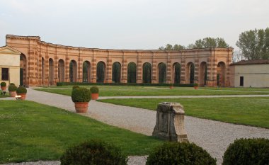 well-kept garden of PALAZZO TE in Mantua in Italy clipart