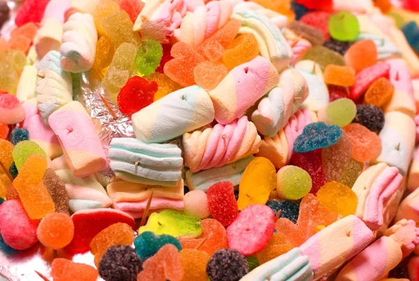 Candy Gummy cake and candy sweets — Stock Photo, Image