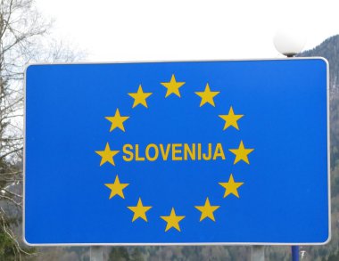 Mavi Avrupa sınır slovenija 1 sarı yıldız işaretiyle