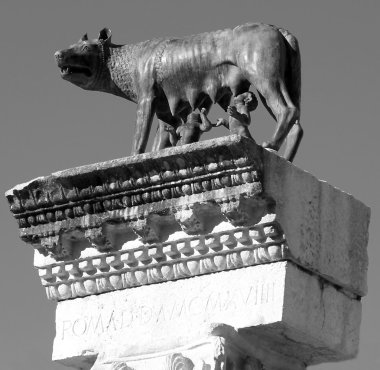 twins romulus capitoline Kurt'la bronz heykeli ve 